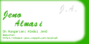 jeno almasi business card