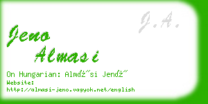 jeno almasi business card